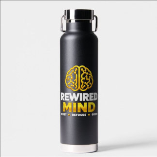 Rewired Mind Logo Water Bottle - Black Insulated