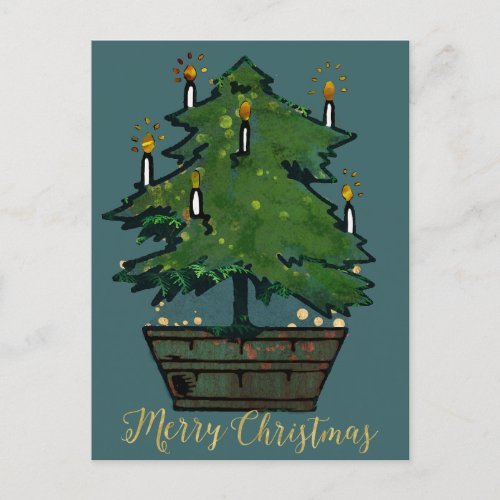 Reworked Vintage Christmas Tree Postcard