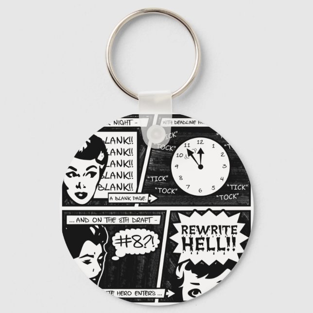 Rewrite Hell Comic Strip Keychain (Front)