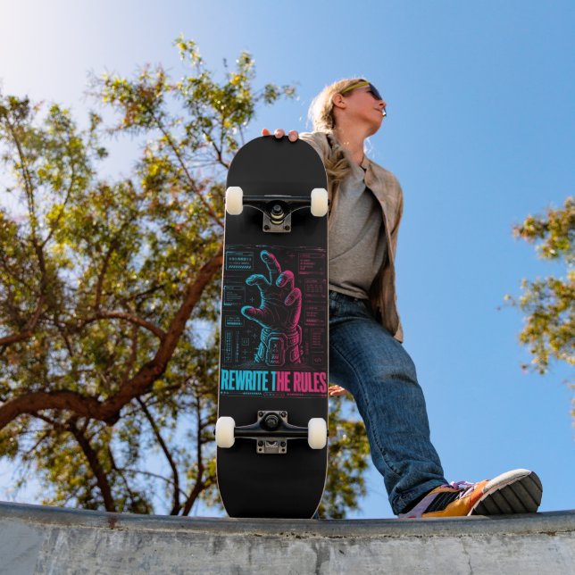 Rewrite The Rules Cyberpunk Skateboard Deck (Outdoor 1)