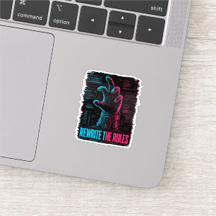 Rewrite The Rules Cyberpunk Tech Sticker