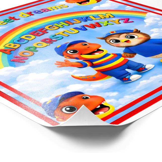 Rex and a rainbow 6 x 6 desk print individual earl (Corner)