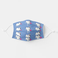 Rex and flower mask blue
