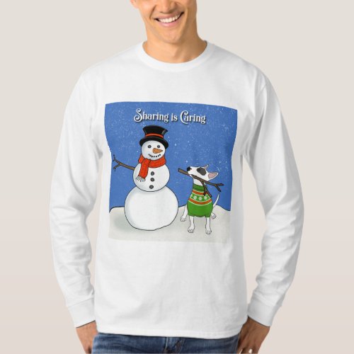 Rex and Snowman Sharing is caring tee