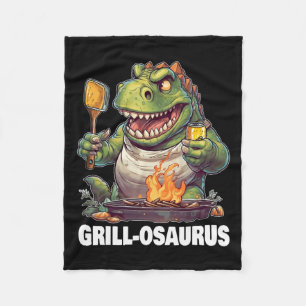 Rex Bbq Dinosaur Funny Fathers' Day Grilling  Fleece Blanket