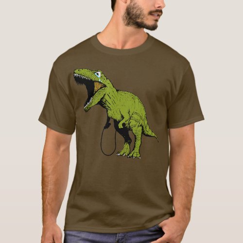 Rex Dinosaur Doing A Jump Rope With Small Arms Hil T_Shirt