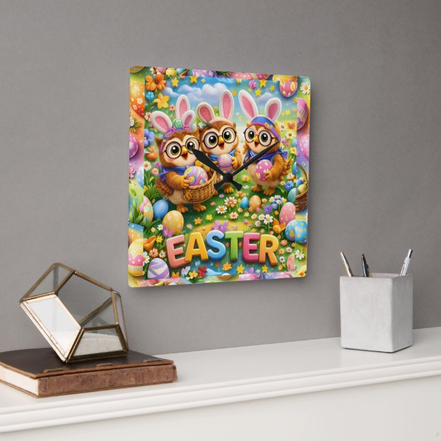 rex hoot clock easter nursery gifts (Office)