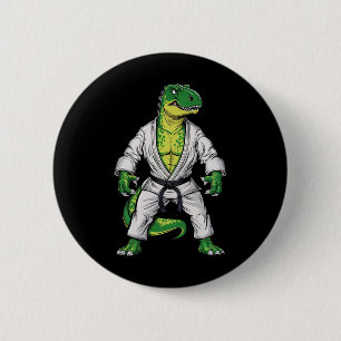 Rex Martial Arts Dinosaur Jiu-jitsu Bjj Karate  Button
