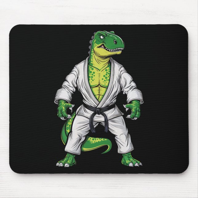 Rex Martial Arts Dinosaur Jiu-jitsu Bjj Karate  Mouse Pad (Front)