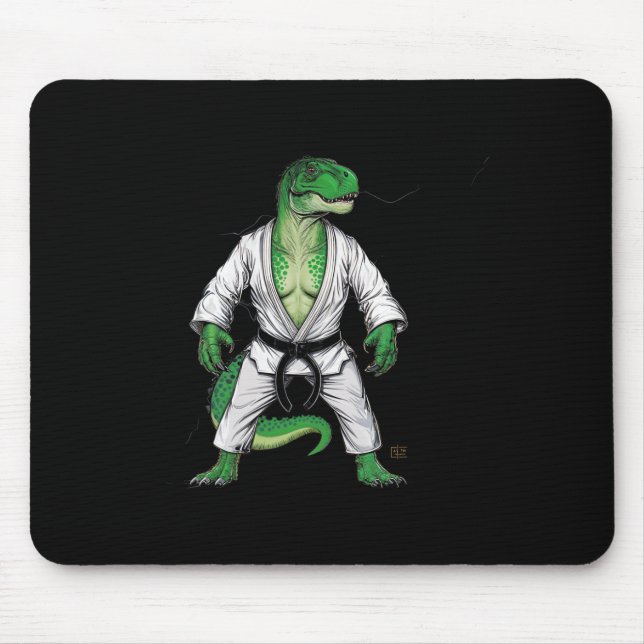 Rex Martial Arts Dinosaur Judo Jiu-jitsu Karate  Mouse Pad (Front)