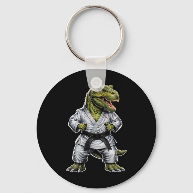 Rex Martial Arts Dinosaur Karate Jiu-jitsu Ninja  Keychain (Front)