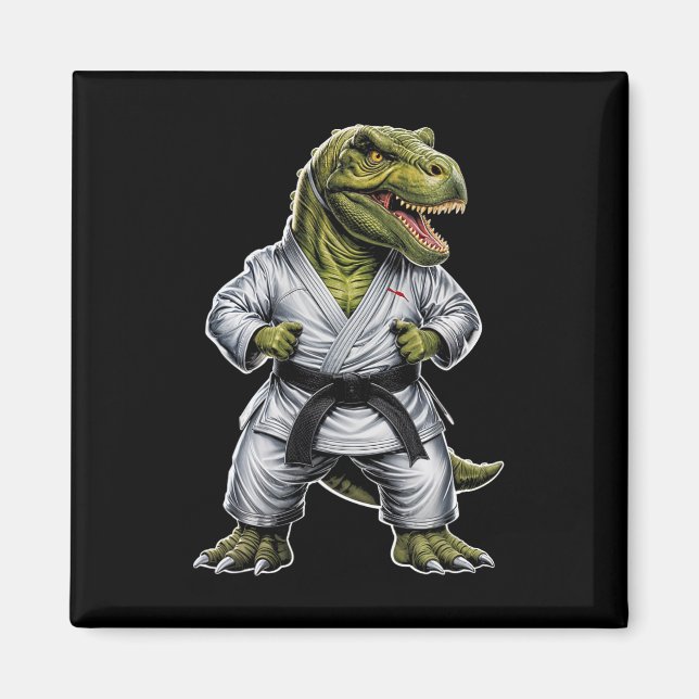 Rex Martial Arts Dinosaur Karate Jiu-jitsu Ninja  Magnet (Front)