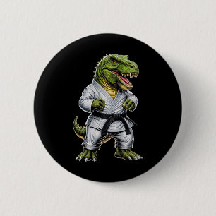 Rex Martial Arts Dinosaur Karate Judo Bjj Fighter  Button