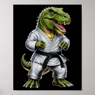 Rex Martial Arts Dinosaur Karate Judo Bjj Fighter  Poster