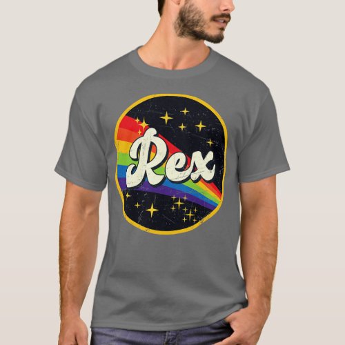 Rex Rainbow In Space Vintage GrungeStyle T_Shirt