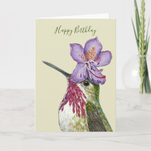 Rex the calliope hummingbird card