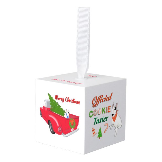 Rex The TV Terrier Christmas Cube Ornament (Front Angled)