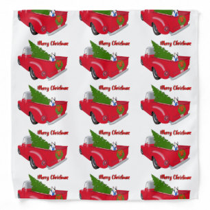 Rex The TV Terrier Red Truck Christmas Bandana