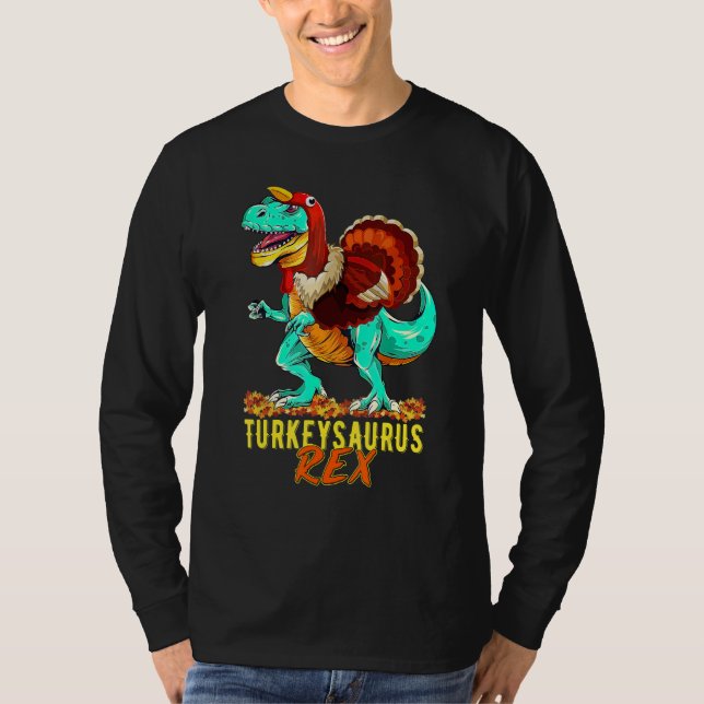Rex Turkeysaurus Rex Dino Turkey Toddler Boys Than T-Shirt (Front)