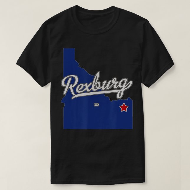 Rexburg Idaho ID Map  T-Shirt (Design Front)