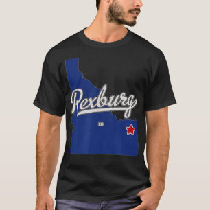 Rexburg Idaho ID Map T-Shirt