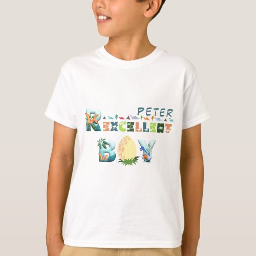 Rexcellent boy dinosaur theme named T_Shirt