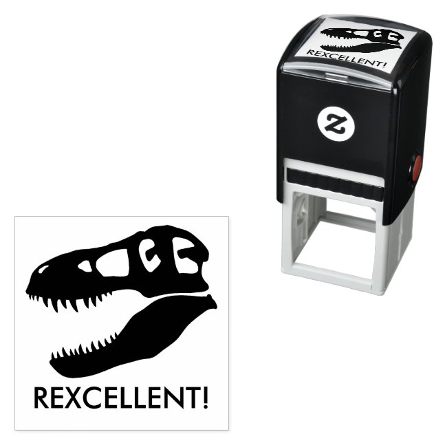 Rexcellent! T. rex Dinosaur Skull Self-inking Stamp (In Situ)