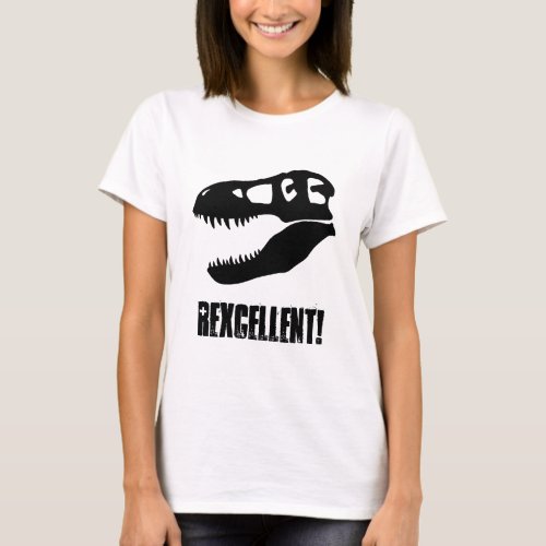 Rexcellent T rex Dinosaur Skull T_Shirt