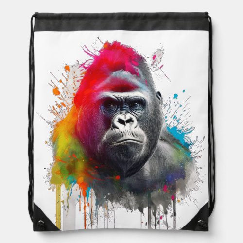 Rey de la Selva Majestuoso Gorila Espald Drawstring Bag