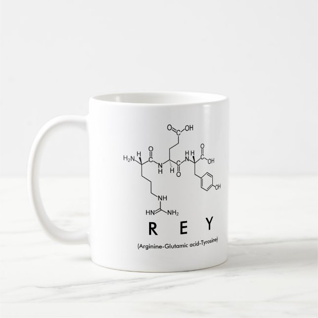 Rey peptide name mug (Left)