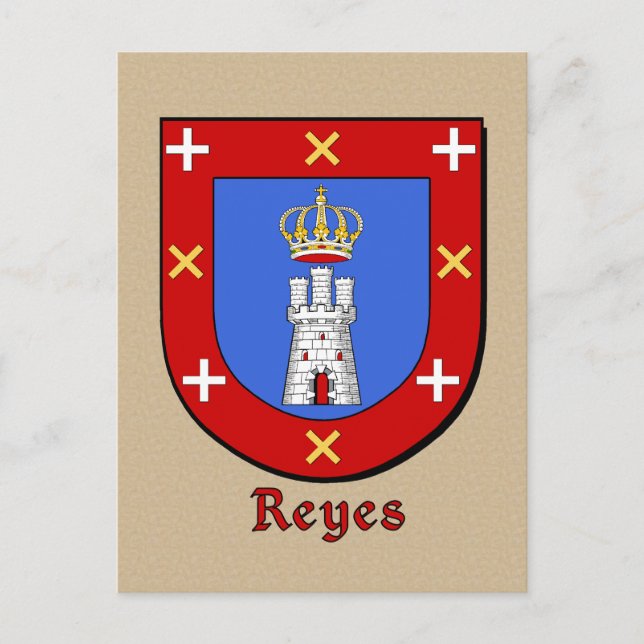 Reyes Family Heraldic Shield Postcard (Front)
