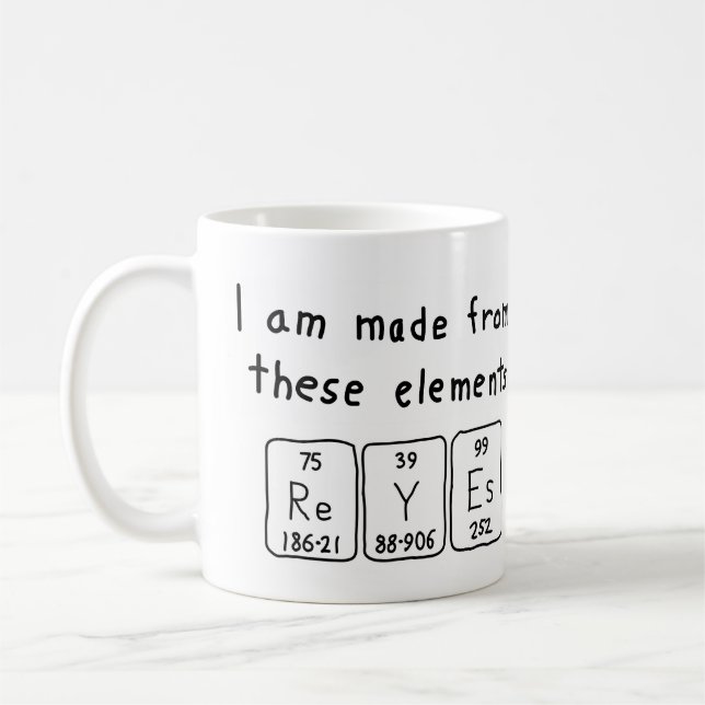 Reyes periodic table name mug (Left)