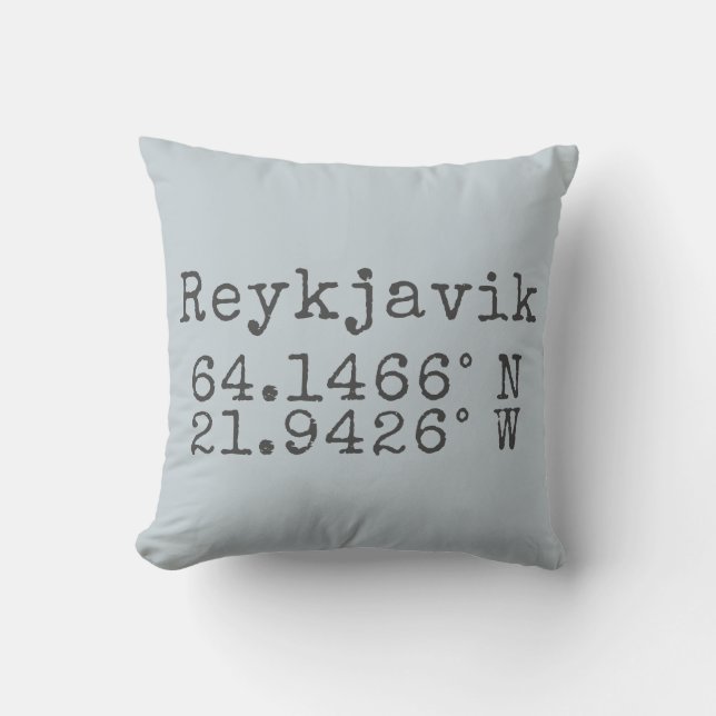 Reykjavik Belgium Latitude Longitude Throw Pillow (Front)