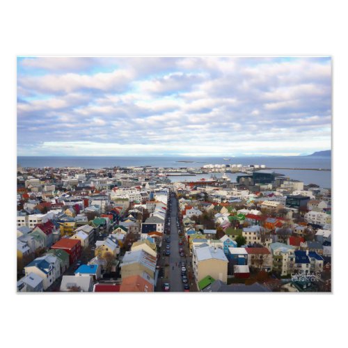 Reykjavik Cityscape  Reykjavik Iceland Photo Print