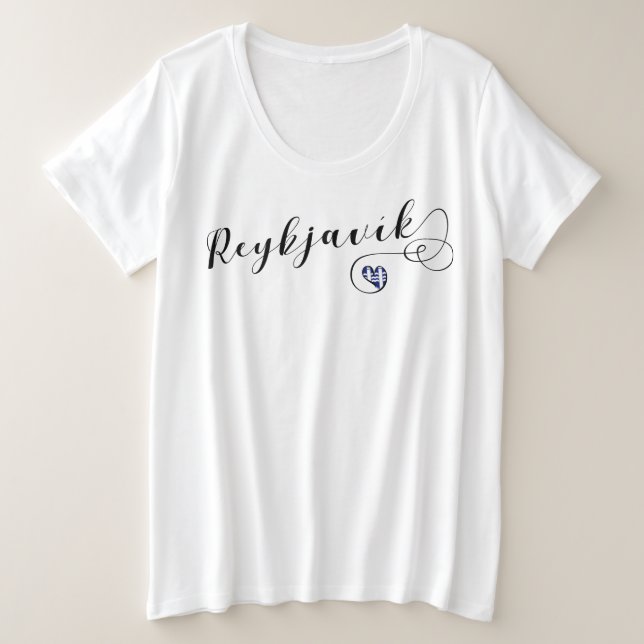 Reykjavík Heart, Iceland Plus Size T-Shirt (Design Front)