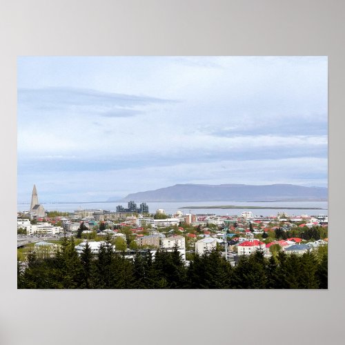 Reykjavik Iceland Beautiful Cityscape Photograph Poster