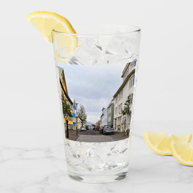 Reykjavik Iceland Capital Street Scene Photo Glass (Front Ice)
