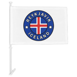 Reykjavik Iceland Car Flag
