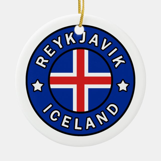 Reykjavik Iceland Ceramic Ornament (Front)