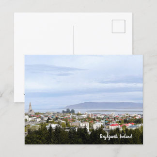 Reykjavik Iceland Cityscape Photo Text Postcard