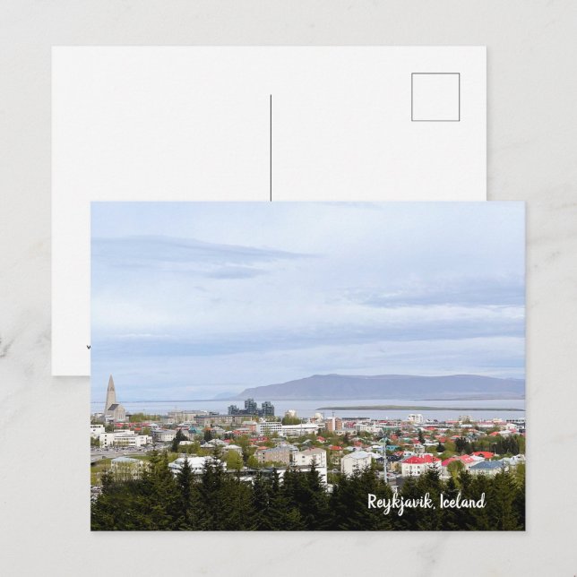 Reykjavik Iceland Cityscape Photo Text Postcard (Front/Back)
