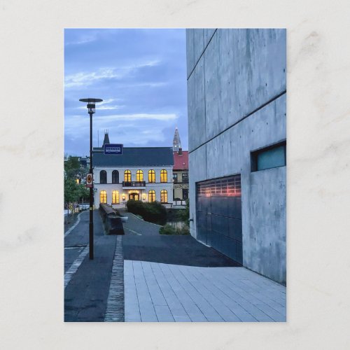 Reykjavik Iceland Early Morning City Scene Postcard