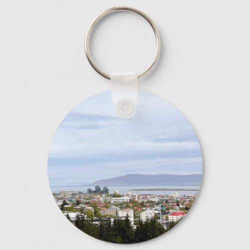 Reykjavik Iceland Europe Landscape Photo Keychain