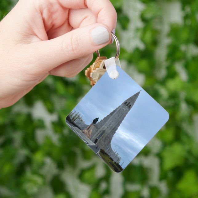 Reykjavik Iceland Hallgrimskirkja Church Photo Keychain (Hand)