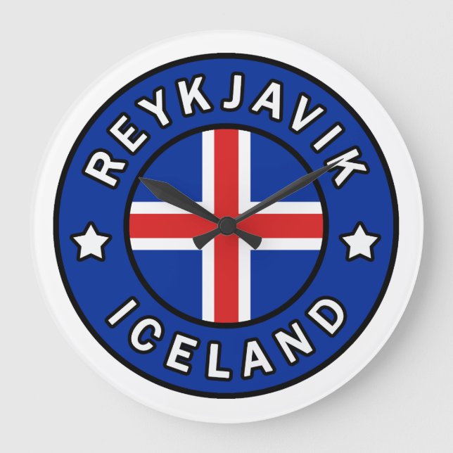 Reykjavik Iceland Large Clock (Front)