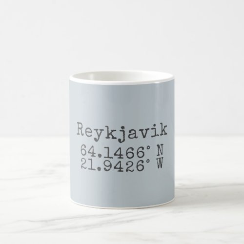 Reykjavik Iceland latitude and longitude Coffee Mug