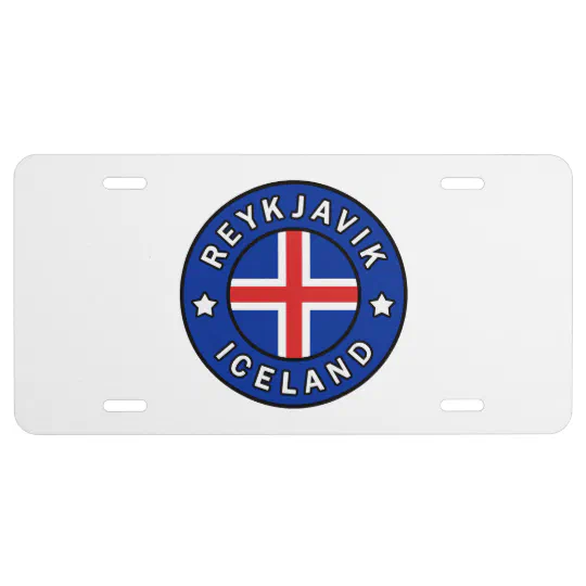 Aluminum National Flag Iceland "License Plate" NEW 