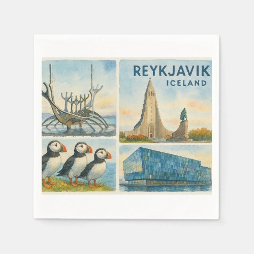 Reykjavik Iceland multiview  Napkins