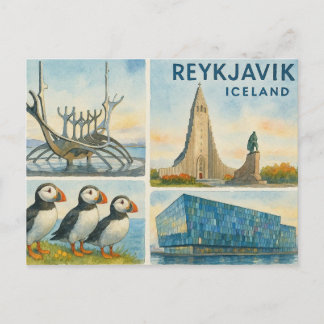 Reykjavik Iceland multiview Postcard
