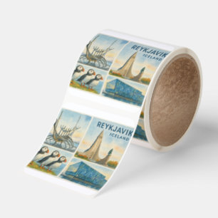 Reykjavik Iceland multiview  Square Sticker